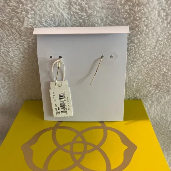 Kendra Scott Threaded Elle Gold Drop Magnesite Earrings - Picture 2 of 3